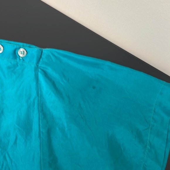 Color Code Teal Silk Blouse M - Picture 6 of 8